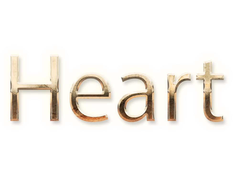 WORD HEART gold text typography PNG images free